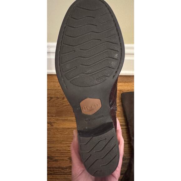 BORN Helen Tall Leather Riding Boots Buckle Plaid Preppy Equestrian Size 9.5 - Picture 6 of 7